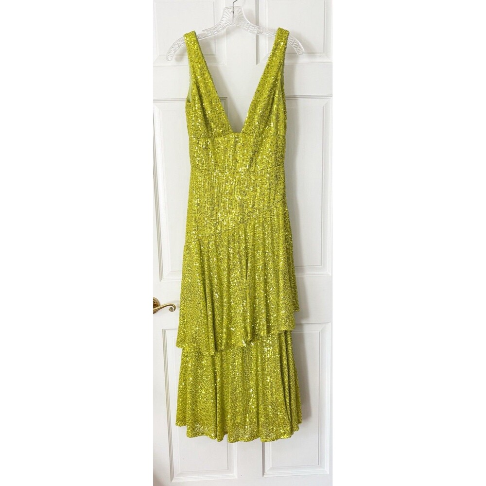 Ieena for Mac Duggal Lime Green Dress Size 2-Sample Dress - Picture 3 of 11
